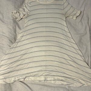 Lou & Grey Cream and Blue Striped Women’s Dress